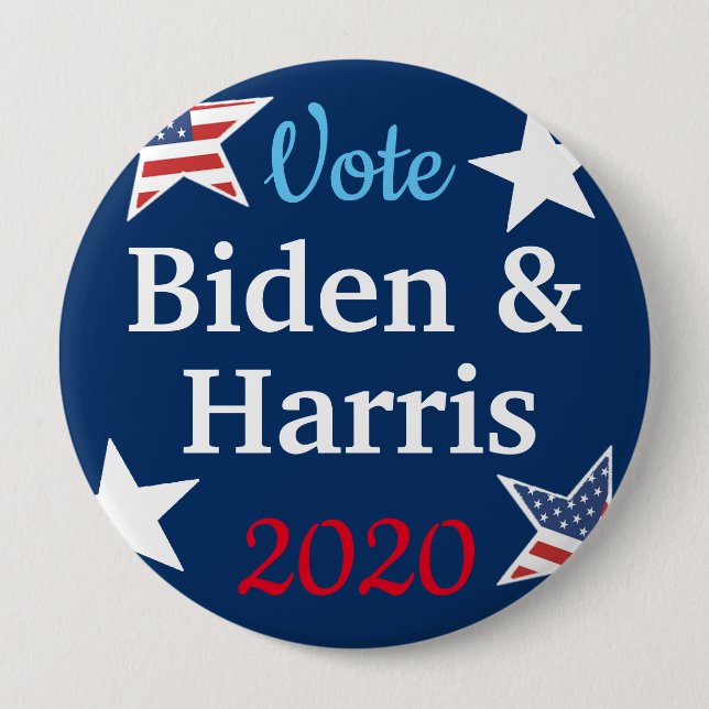 Bóton Redondo 10.16cm Eleições de 2020 entre o Vote Biden e Harris Ameri (Frente)
