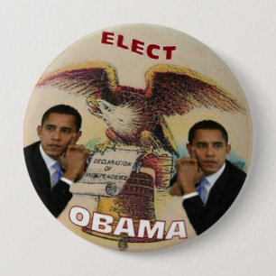Bóton Redondo 10.16cm Eleja o botão de Obama Liberty Bell 4-Inch