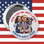 Bóton Redondo 10.16cm Engraçado Humor Político | Votação em Kamala Butto<br><div class="desc">Um chapéu político engraçado. Donald Trump segurando gatos e Kamala Harris rindo. Pro-Kamala,  botão anti-trump. Vote em Kamala Harris.</div>