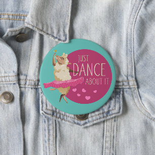 Bóton Redondo 10.16cm Engraçado Mensagem De Ovelha - Apenas Dance Sobre
