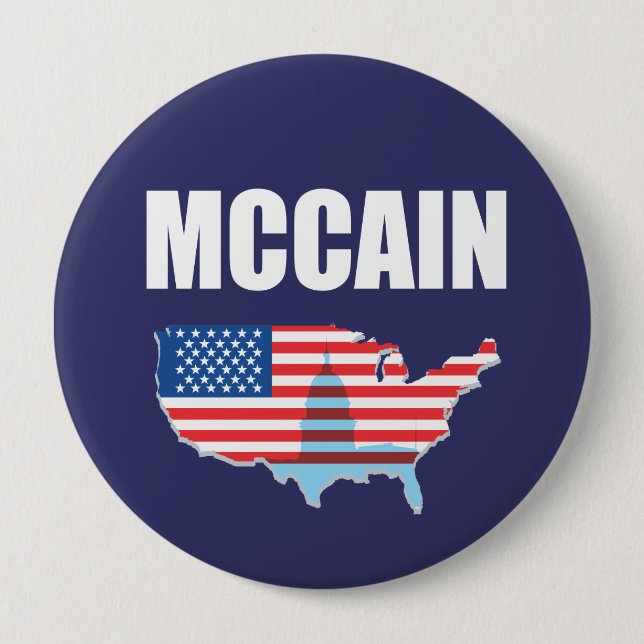 Bóton Redondo 10.16cm Engrenagem da eleição de JOHN MCCAIN (Frente)