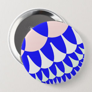 Bóton Redondo 10.16cm Escalas Azul e Branco