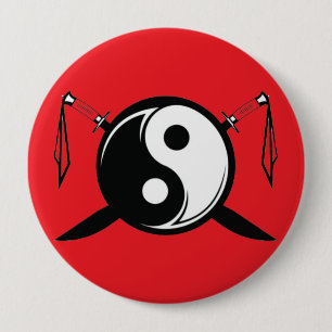 Bóton Redondo 10.16cm Espada dupla Yin Yang