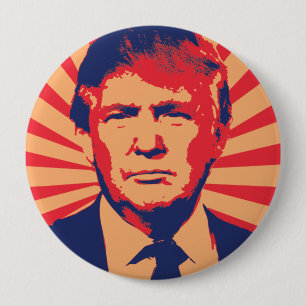 Bóton Redondo 10.16cm Estilo da propaganda de Donald Trump