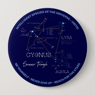 Bóton Redondo 10.16cm Estrelas de Triângulo de Verão do Hemisfério norte
