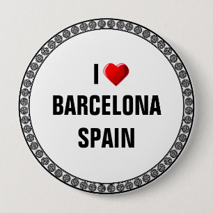 BÓTON REDONDO 10.16CM EU AMO BARCELONA, ESPANHA