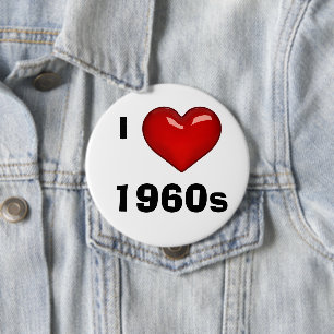 Bóton Redondo 10.16cm EU AMO (CORAÇÃO) 1960s editável