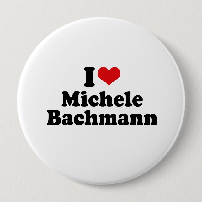 BÓTON REDONDO 10.16CM EU AMO MICHELE BACHMANN (Frente)