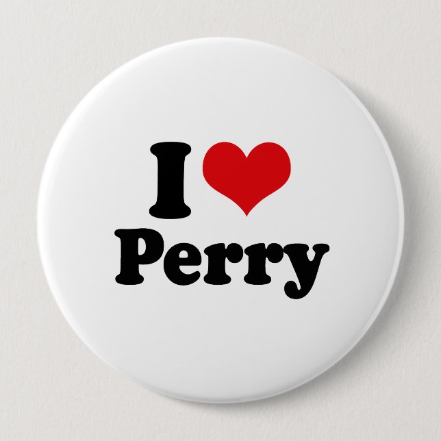 BÓTON REDONDO 10.16CM EU AMO PERRY (Frente)