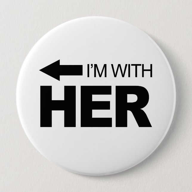 Bóton Redondo 10.16cm Eu sou com ela (saiu) (Frente)