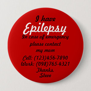Bóton Redondo 10.16cm Eu tenho o botão da epilepsia