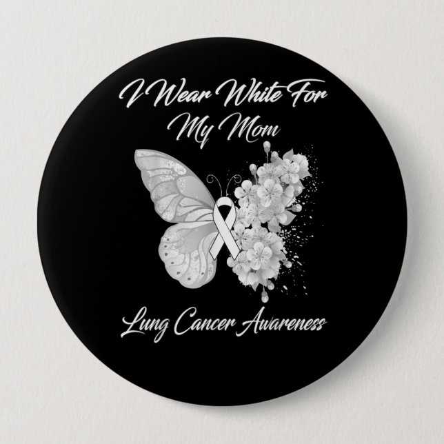 Bóton Redondo 10.16cm Eu Visto Branco Para Minha Mãe Sensibilização Para (Frente)