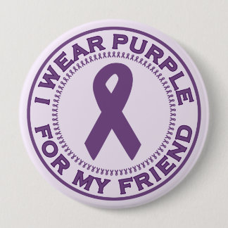 Bóton Redondo 10.16cm Eu visto o roxo para meu amigo