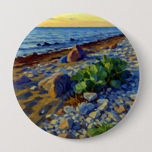 Bóton Redondo 10.16cm Evening light on the coast of Vormsi (Frente)