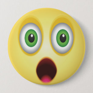 Bóton Redondo 10.16cm Face Emoji Surpresa