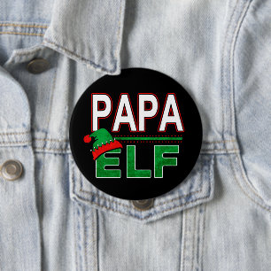 Bóton Redondo 10.16cm Família Elf Feriado de Natal Papa Elf #TeamElf