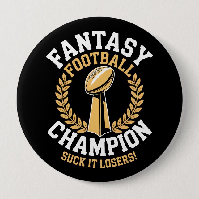 Bóton Redondo 10.16cm Fantasy Football Champion (Frente)