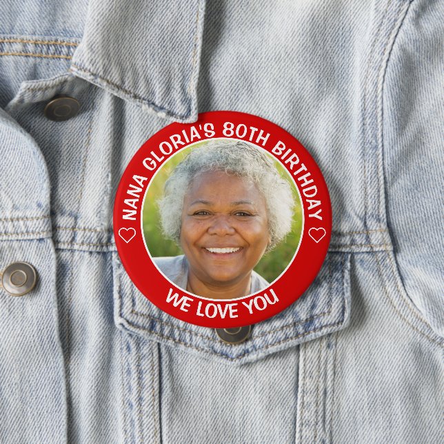 Bóton Redondo 10.16cm Favor de Festa de aniversário de Fotografias Perso (In Situ)