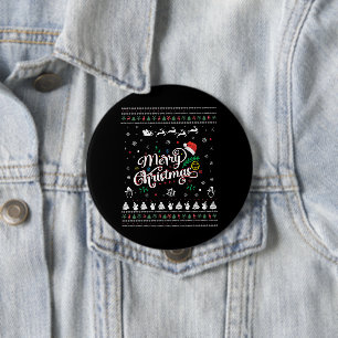 Bóton Redondo 10.16cm Feliz Natal Engraçado