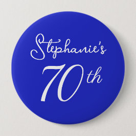 Bóton Redondo 10.16cm Festa de aniversário Real de 70 de Monograma Elega
