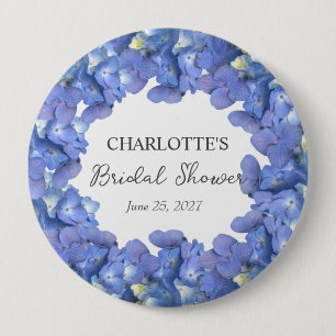Bóton Redondo 10.16cm Festa de Noivado Personalizada com Flores de Hortê