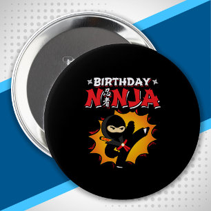 Bóton Redondo 10.16cm Festa de Tema Birthday Ninja - Design de Ninja de