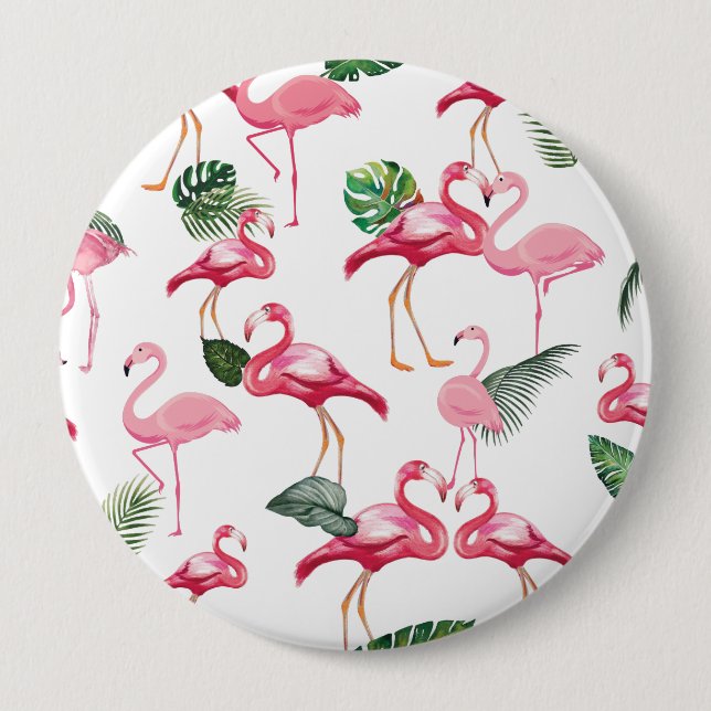 Bóton Redondo 10.16cm Flamingos Love Standard (Frente)