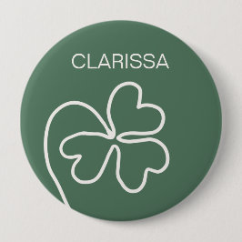 Bóton Redondo 10.16cm Folha de cobertura minimalista desenhando personal