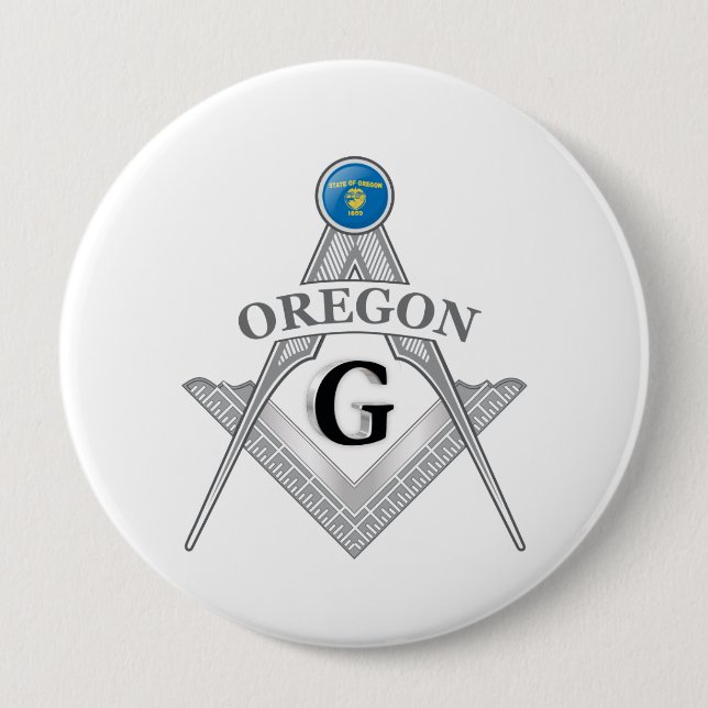Bóton Redondo 10.16cm Freemasonry, Lar do Estado de Oregon (Frente)