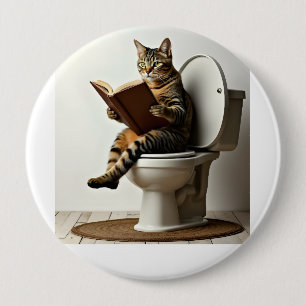 Bóton Redondo 10.16cm Gato Feliz: Design de Gatinhos Gons Bonitos para G