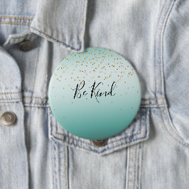 Bóton Redondo 10.16cm Girly Glam Dourado Sparkle Confetti Mint Ombre