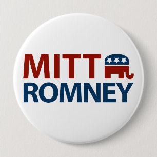 Bóton Redondo 10.16cm GOP de Mitt Romney