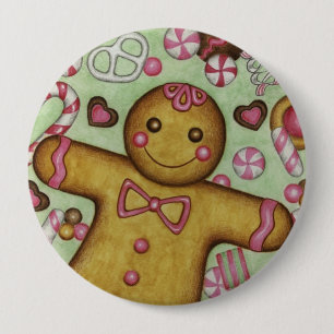 Bóton Redondo 10.16cm Grande Botão de Fechar Biscoito de Natal