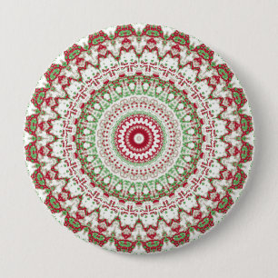 Bóton Redondo 10.16cm Groovy Funky Tie Dye Natal Boho Hippie Mandala