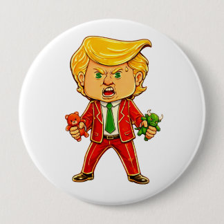 Bóton Redondo 10.16cm Happy Trump Pin Funny Trump Bull Bear Trump Meme