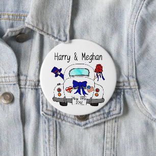 Bóton Redondo 10.16cm Harry & casamento de Meghan, o 19 de maio de 2018