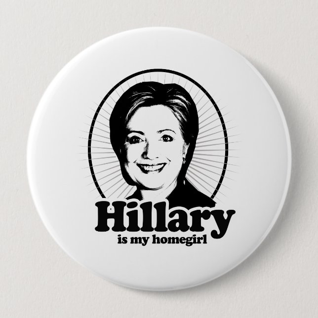 BÓTON REDONDO 10.16CM HILLARY É MEU HOMEGIRL - .PNG (Frente)