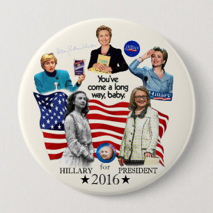Bóton Redondo 10.16cm Hillary para o presidente 2016