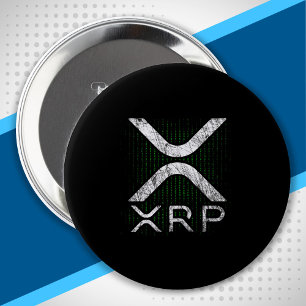 Bóton Redondo 10.16cm Hodlers XRP - Cryptocurrency - Código Binário - 