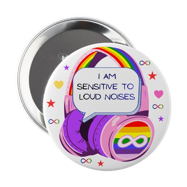 Bóton Redondo 10.16cm I Am Sensitive To Noise Sensory Sensitivity pin (I Am Sensitive To Noise Sensory Sensitivity pin)