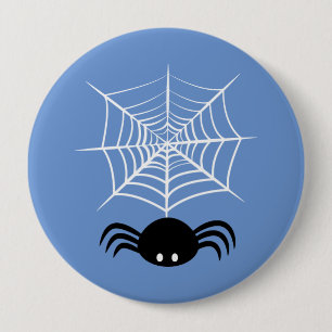 Bóton Redondo 10.16cm Ilustração de Aranha de Halloween Assustadora