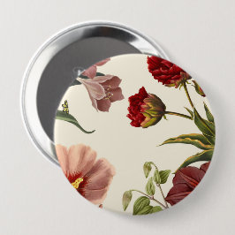 Bóton Redondo 10.16cm Ilustração de flores coloridas