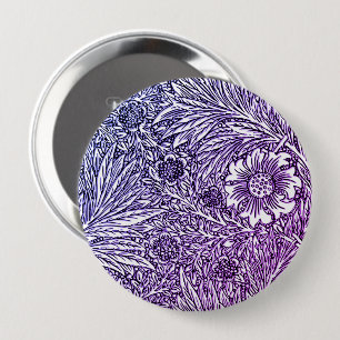 Bóton Redondo 10.16cm Intrair Design floral em matizes roxos e brancos