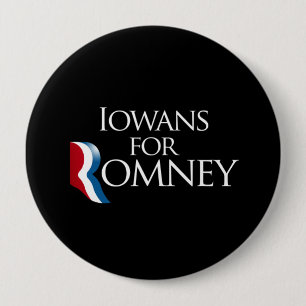 Bóton Redondo 10.16cm Iowans para Romney - .png