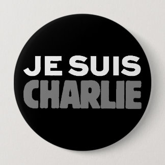 Bóton Redondo 10.16cm Je Suis Charlie - eu sou preto de Charlie
