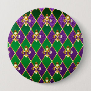 Bóton Redondo 10.16cm Jewelry Background Mardi Gras