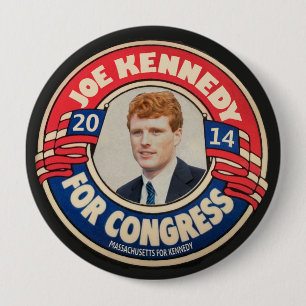 Bóton Redondo 10.16cm Joe Kennedy para o Congresso 2014