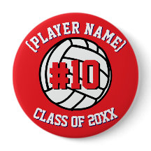 Jogador de Voleibol Personalizado Vermelho e Class