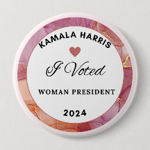 Kamala Harris Button. Círculo de 4 Polegadas. Cor