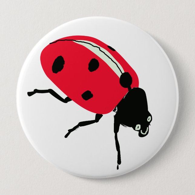 Bóton Redondo 10.16cm Ladybug, vermelho (Frente)